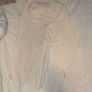 LOFT Light Beige Elastic Waist Pants